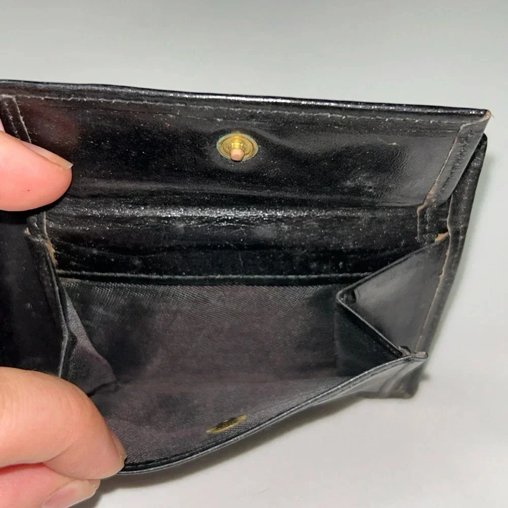 Christian Dior Black Leather Bifold Wallet (project piece)